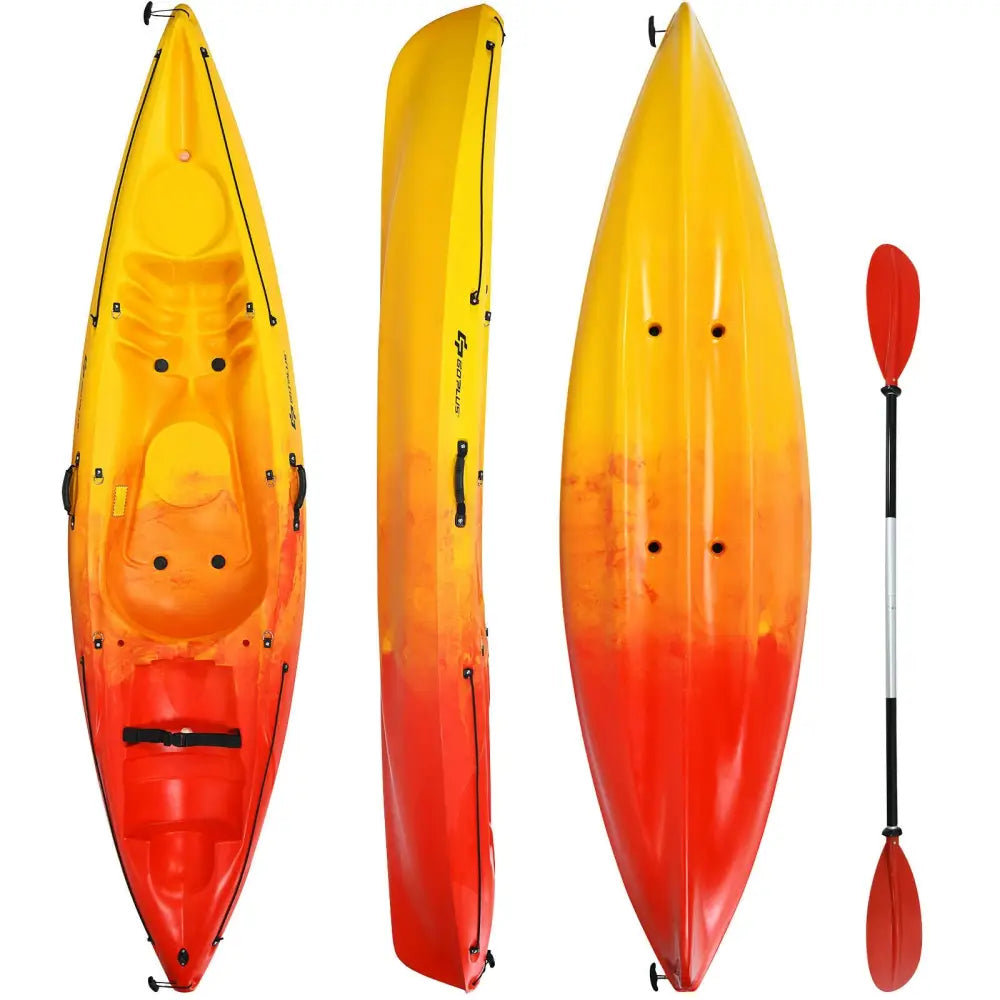Single Sit-on-Top Kayak with Detachable Aluminum Paddle-Yellow - Yellow - Water Sports