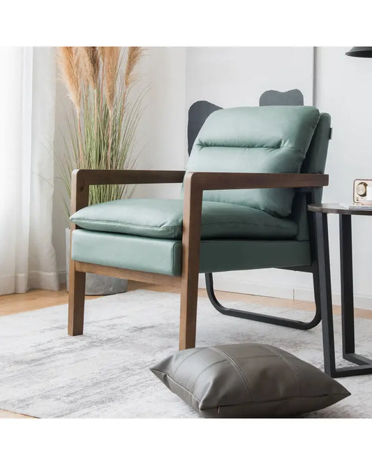 Single Sofa Chair with Extra-Thick Padded Backrest and Seat Cushion-Green - Green - Accent Chairs