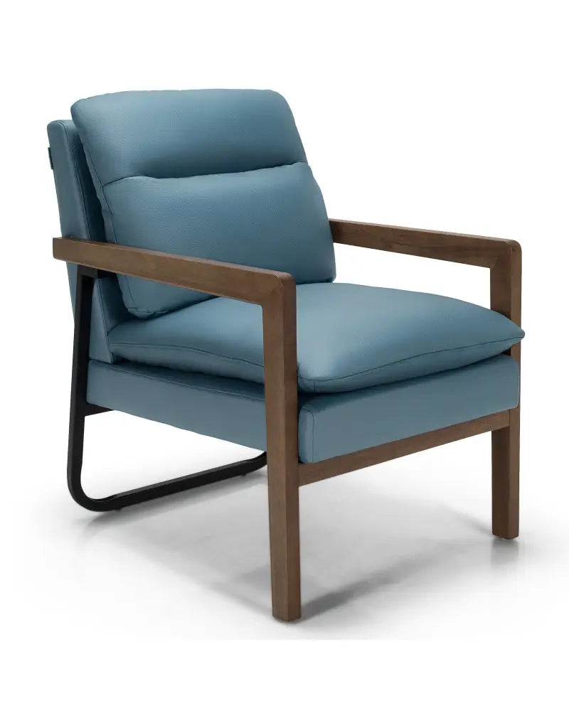Single Sofa Chair with Extra-Thick Padded Backrest and Seat Cushion-Blue - Blue - Accent Chairs