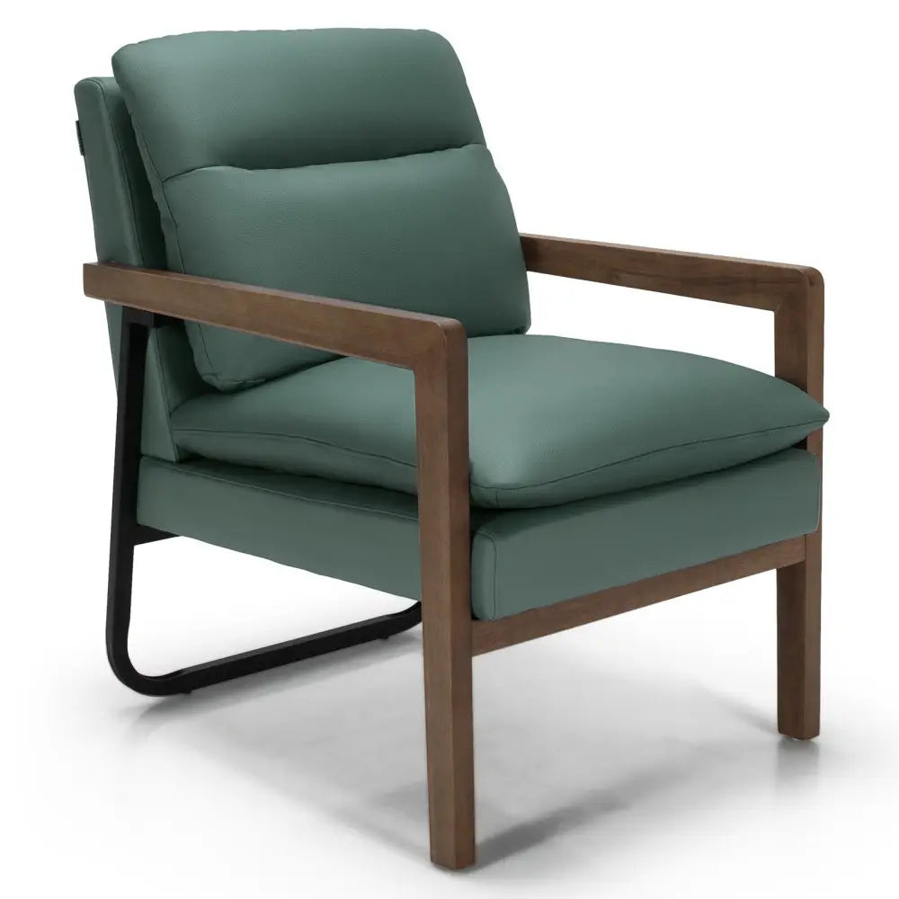 Single Sofa Chair with Extra-Thick Padded Backrest and Seat Cushion-Green - Green - Accent Chairs