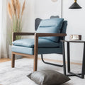Single Sofa Chair with Extra-Thick Padded Backrest and Seat Cushion-Blue - Blue - Accent Chairs