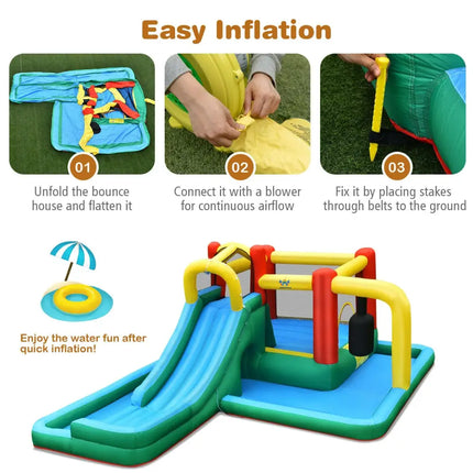 Slide Water Park Climbing Bouncer Pendulum Chunnel Game without Air-blower - Inflatable Water Slides
