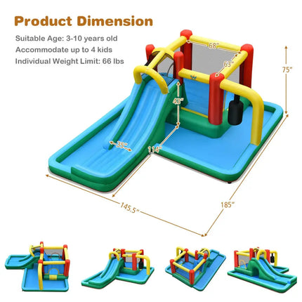 Slide Water Park Climbing Bouncer Pendulum Chunnel Game without Air-blower - Inflatable Water Slides