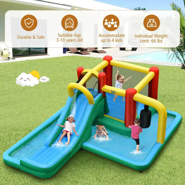 Slide Water Park Climbing Bouncer Pendulum Chunnel Game without Air-blower - Inflatable Water Slides