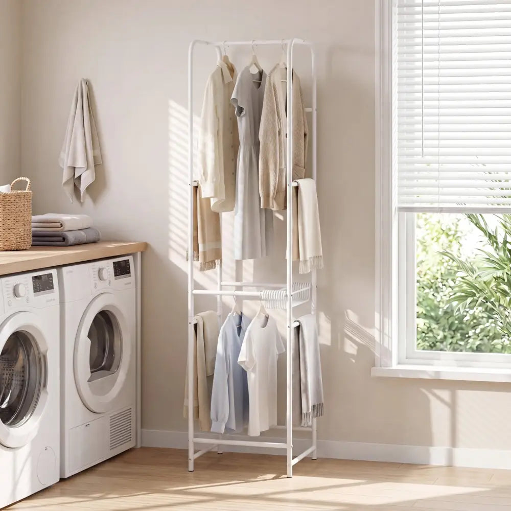 Slim Coat Rack Freestanding Garment Organizer with 8 Hanging Rods - Coat Racks & Hall Trees