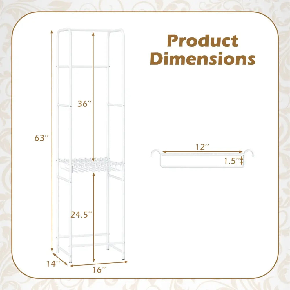 Slim Coat Rack Freestanding Garment Organizer with 8 Hanging Rods - Coat Racks & Hall Trees
