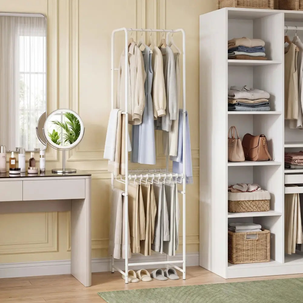 Slim Coat Rack Freestanding Garment Organizer with 8 Hanging Rods - Coat Racks & Hall Trees
