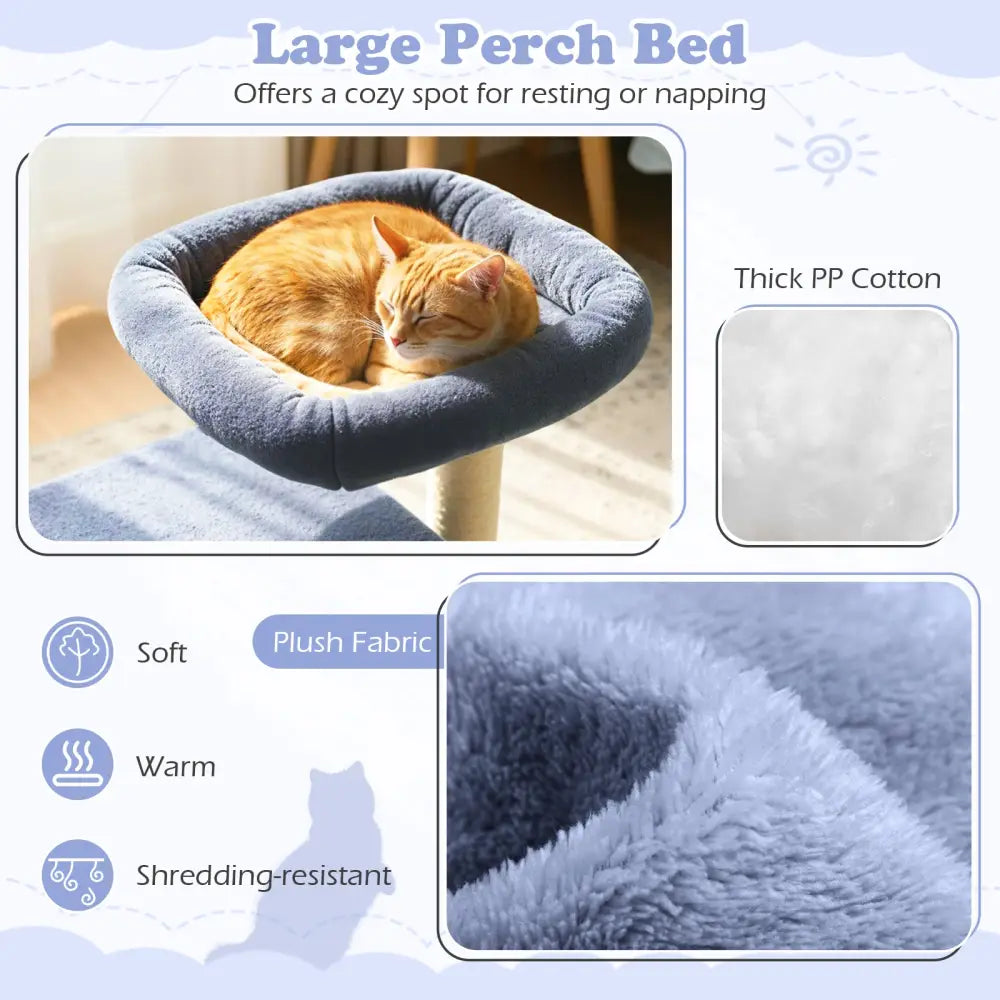 Small Cat Tree with Large Padded Plush Perch for Indoor Cats-Dark Gray - Dark Gray - Cat Trees Condos & Scratchers