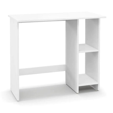 Small Computer Desk with Storage and Adjustable Shelf-White - White - Writing Desks