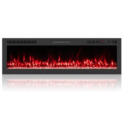 Smart WiFi Electric Fireplace Wall Mounted & Recessed 750W/1500W Heater-60 Inch Costway