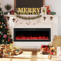 Smart WiFi Electric Fireplace Wall Mounted & Recessed 750W/1500W Heater-50 Inch - Black - Fireplaces