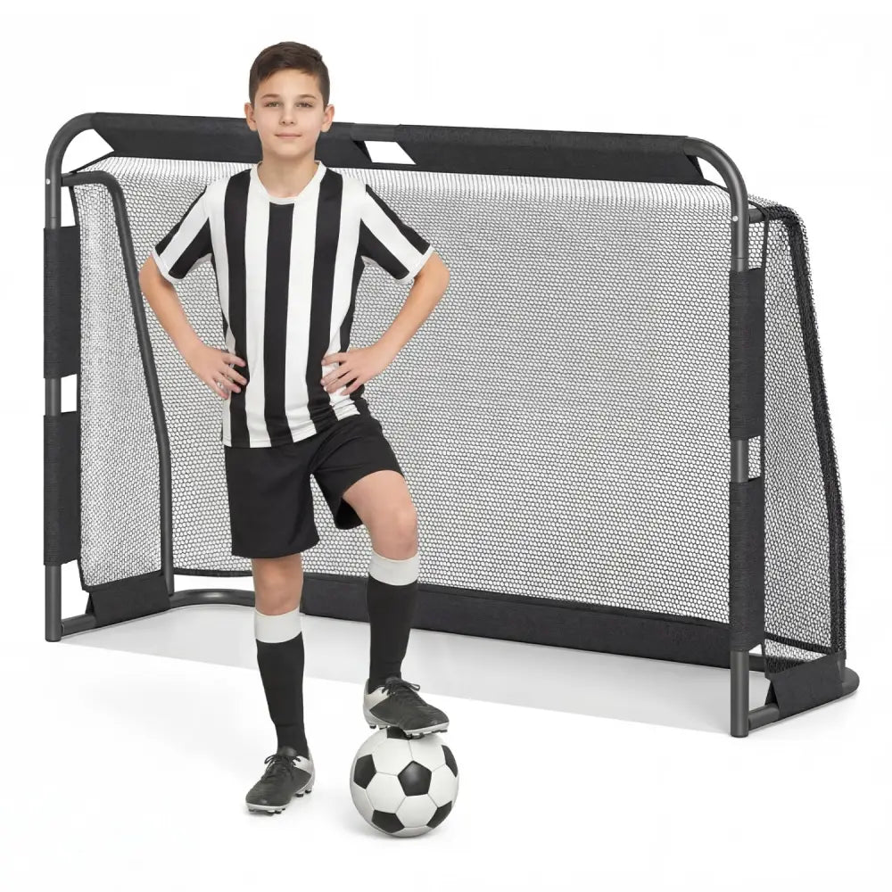Soccer Goal Set for Backyard 6 ft x 4 ft Metal Frame Goal Post with Net and Anchoring System - Sport Equipments