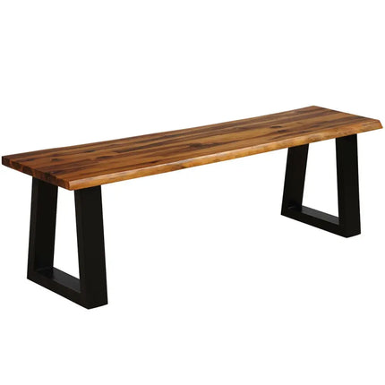 Solid Acacia Wood Patio Bench Dining Bench Seating Chair - Oasis Home Essentials