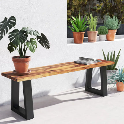 Solid Acacia Wood Patio Bench Dining Bench Seating Bench - Outdoor Benches