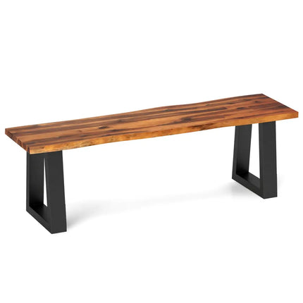 Solid Acacia Wood Patio Bench Dining Bench Seating Bench - Outdoor Benches
