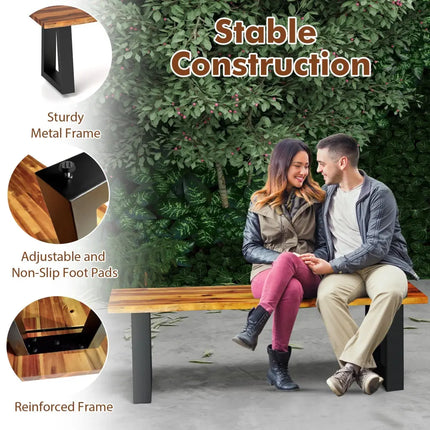 Solid Acacia Wood Patio Bench Dining Bench Seating Bench - Outdoor Benches