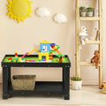Solid Multifunctional Wood Kids Activity Play Table-Dark Brown - Dark Brown - Kids Table & Chair Sets