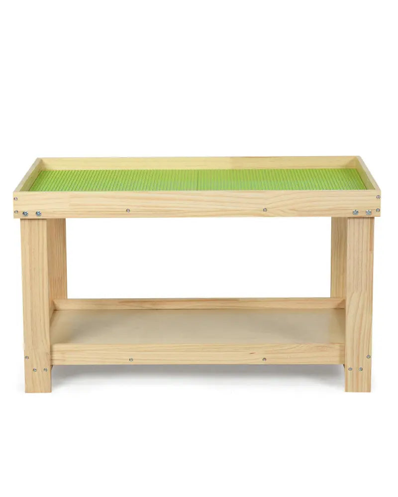 Solid Multifunctional Wood Kids Activity Play Table-Natural - Natural - Kids Table & Chair Sets