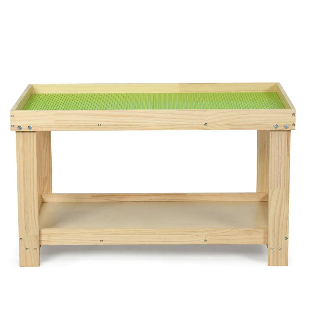 Solid Multifunctional Wood Kids Activity Play Table-Natural - Natural - Kids Table & Chair Sets