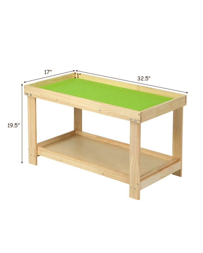 Solid Multifunctional Wood Kids Activity Play Table-Natural - Natural - Kids Table & Chair Sets
