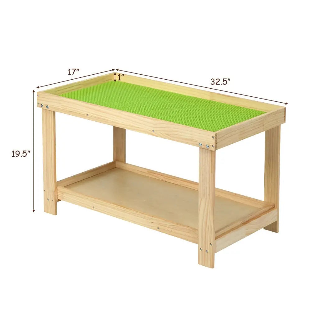 Solid Multifunctional Wood Kids Activity Play Table-Natural - Natural - Kids Table & Chair Sets
