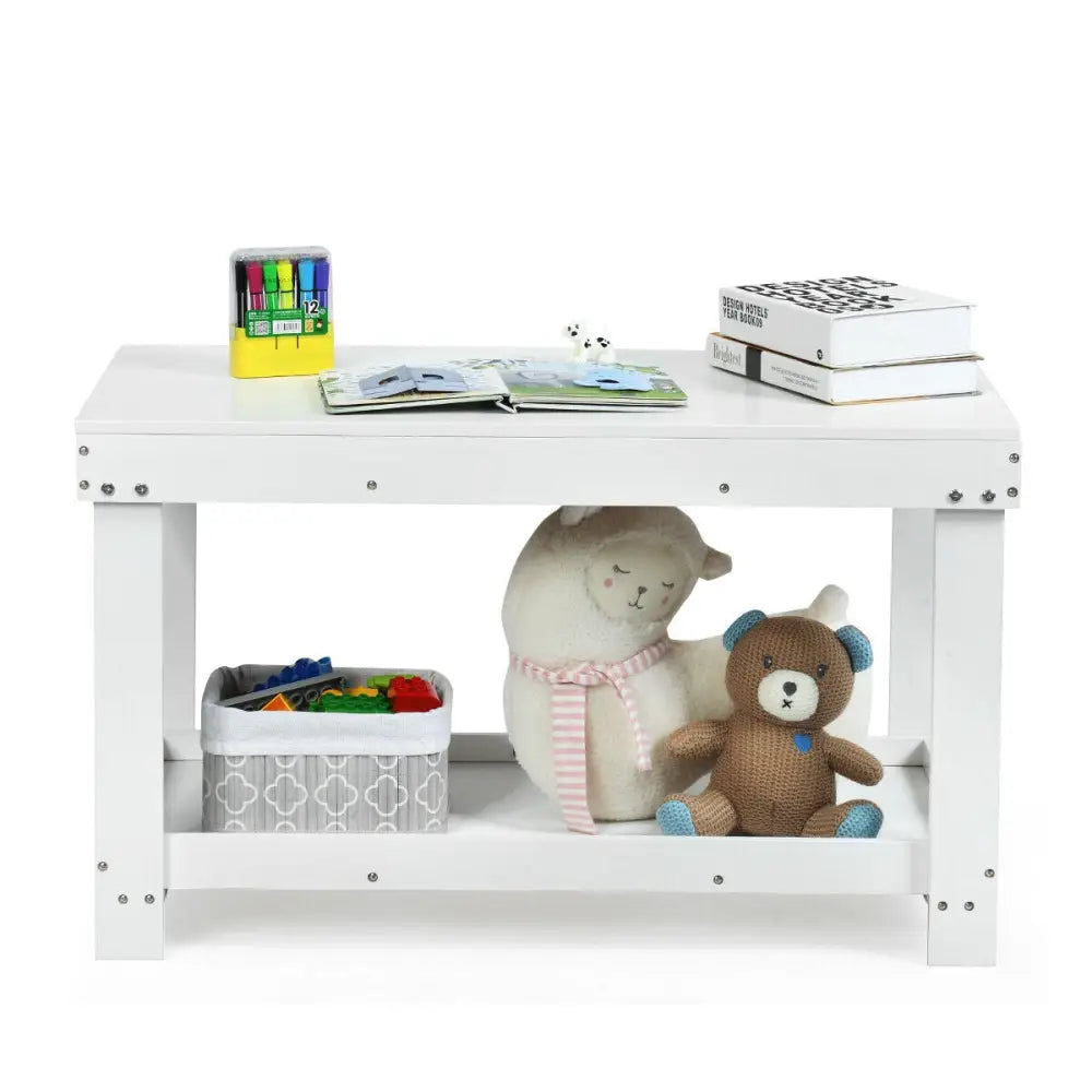 Solid Multifunctional Wood Kids Activity Play Table-White - White - Kids Table & Chair Sets