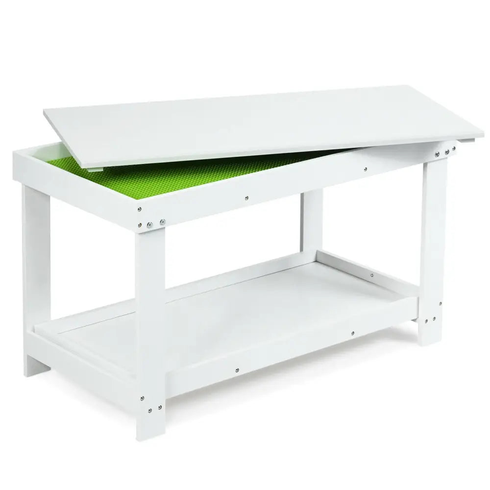 Solid Multifunctional Wood Kids Activity Play Table-White - White - Kids Table & Chair Sets