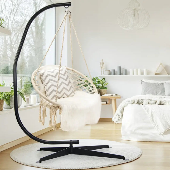 Solid Steel C Hammock Frame Stand - Black - Hammocks