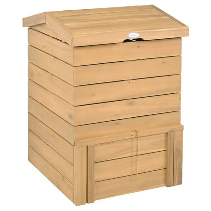 Solid Wood Compost Bin with Lockable Sliding Door and Flip Opening for Garden - Oasis Home Essentials