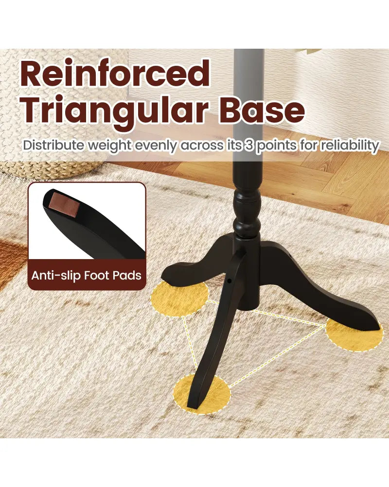 Solid Wood Hall Tree with 11 Hooks and 3 Height Options for Entryway-Black - Black - Coat Racks & Hall Trees