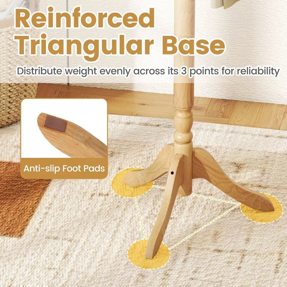 Solid Wood Hall Tree with 11 Hooks and 3 Height Options for Entryway-Natural - Natural - Coat Racks & Hall Trees