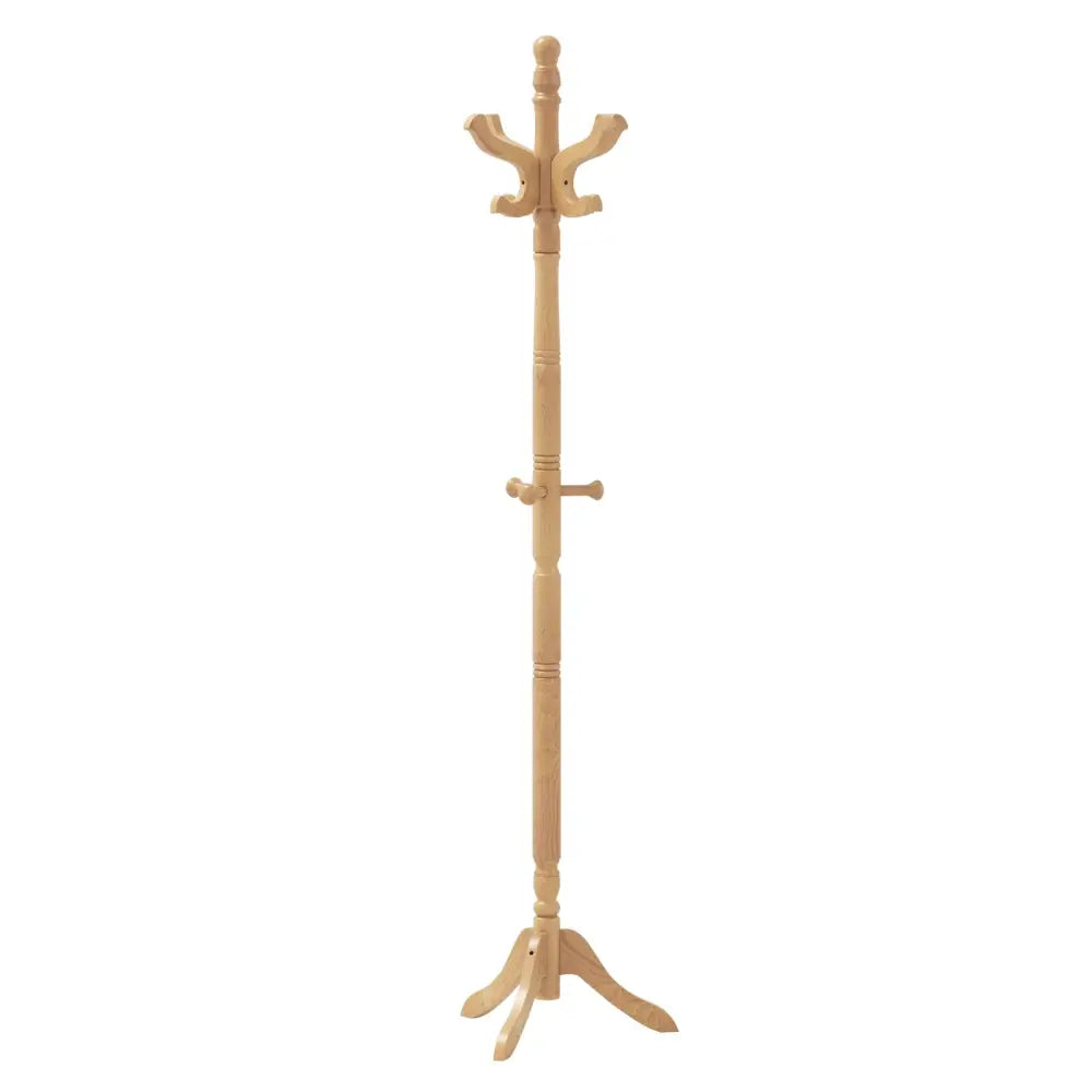 Solid Wood Hall Tree with 11 Hooks and 3 Height Options for Entryway-Natural - Natural - Coat Racks & Hall Trees