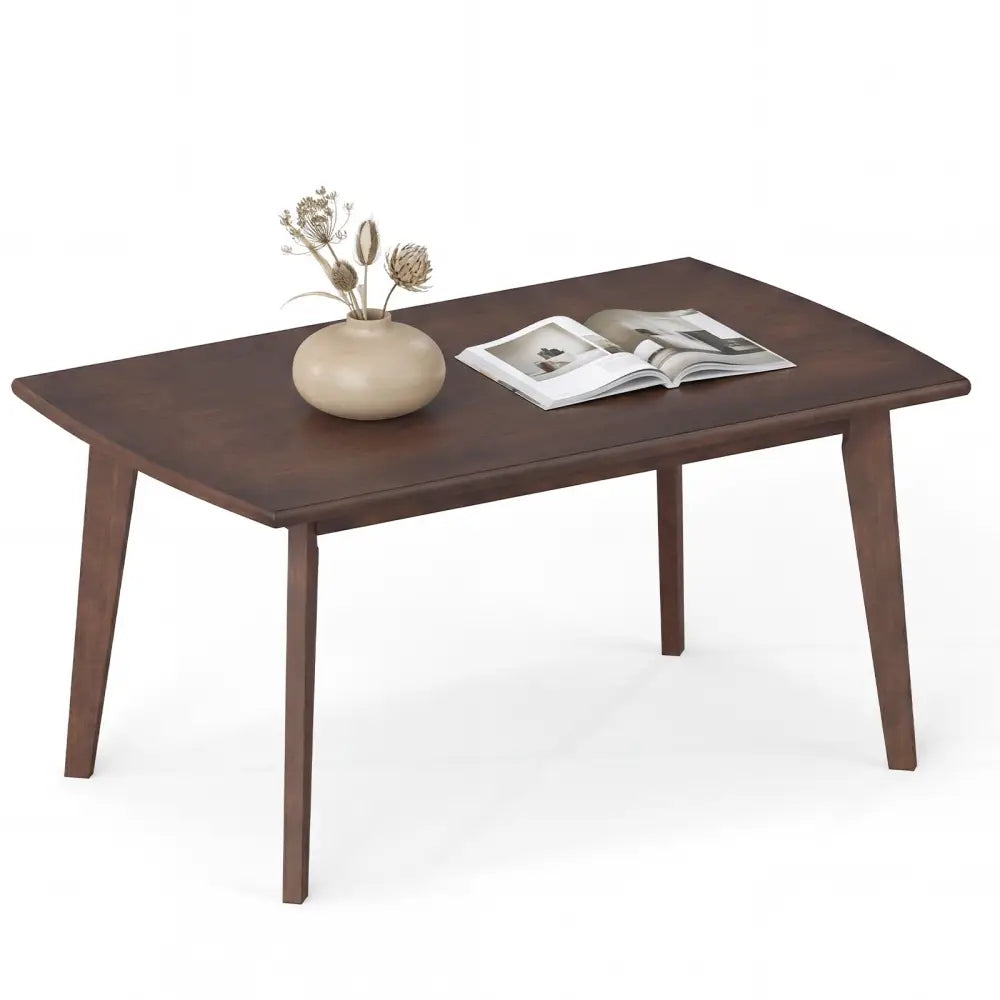 Solid Wood Modern Coffee Table with Tapered Legs-Walnut - Walnut - Coffee Tables