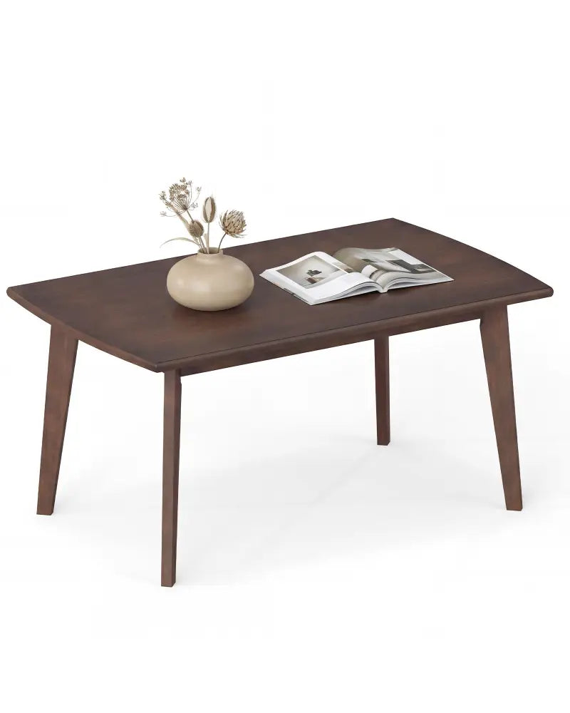 Solid Wood Modern Coffee Table with Tapered Legs-Walnut - Walnut - Coffee Tables