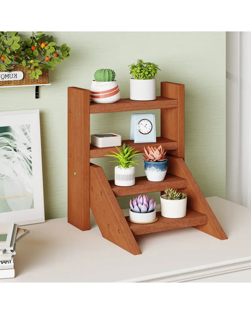 Solid Wood Plant Stand for Flowerpots and Succulents - Natural - Plant Stands