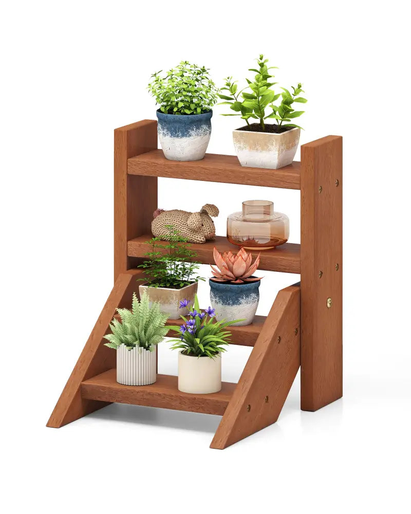 Solid Wood Plant Stand for Flowerpots and Succulents - Natural - Plant Stands