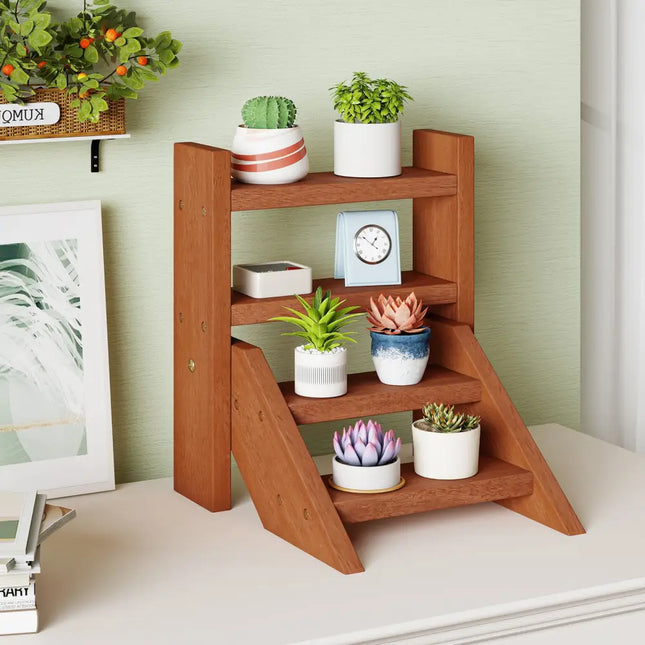Solid Wood Plant Stand for Flowerpots and Succulents - Natural - Plant Stands