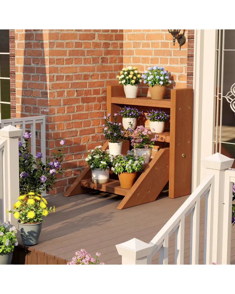 Solid Wood Plant Stand for Flowerpots and Succulents - Natural - Plant Stands