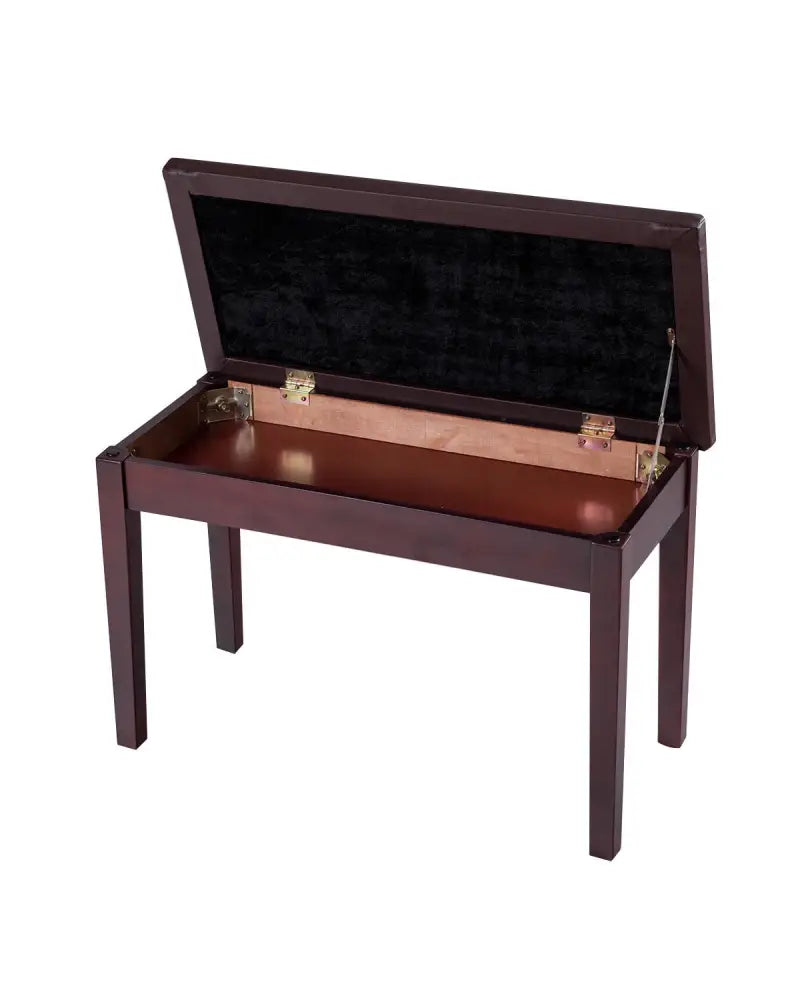 Solid Wood PU Leather Padded Piano Bench Keyboard Seat-Brown - Brown - Ottomans