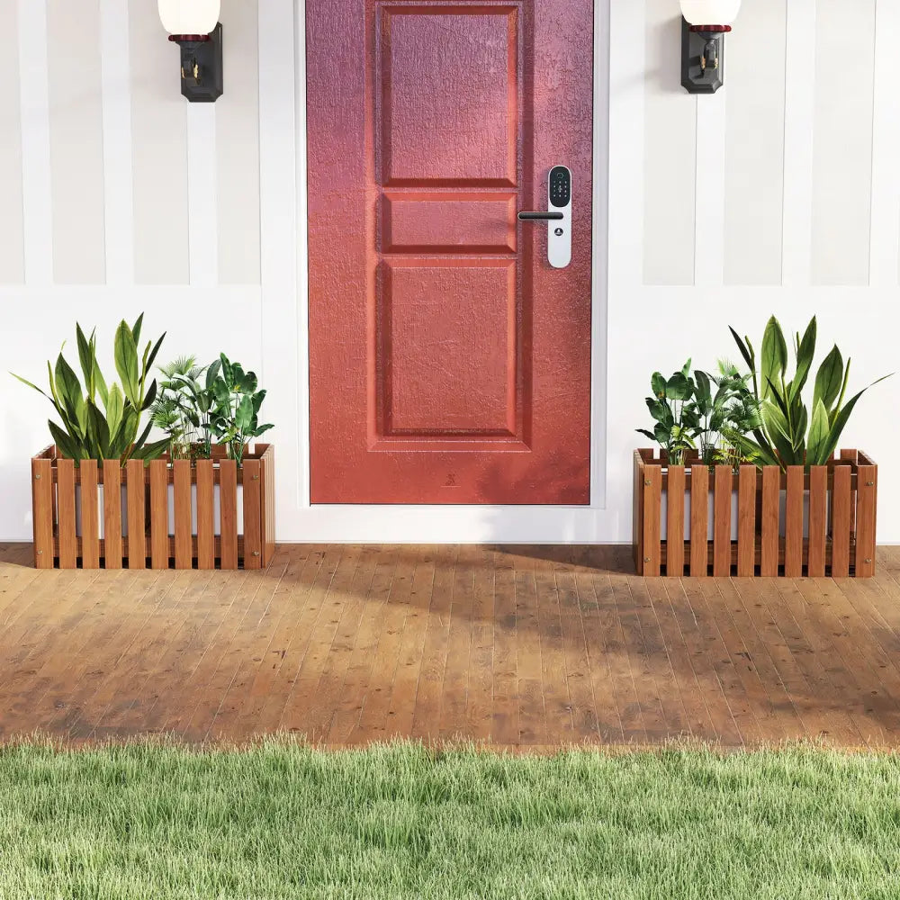 Solid Wood Raised Garden Bed for Flower and Vegetable - Natural - Raised Garden Beds