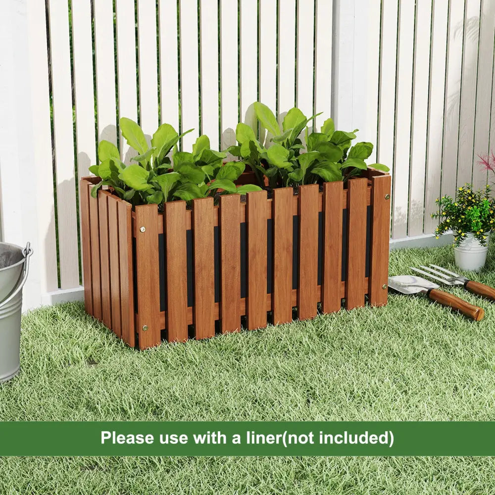 Solid Wood Raised Garden Bed for Flower and Vegetable - Natural - Raised Garden Beds