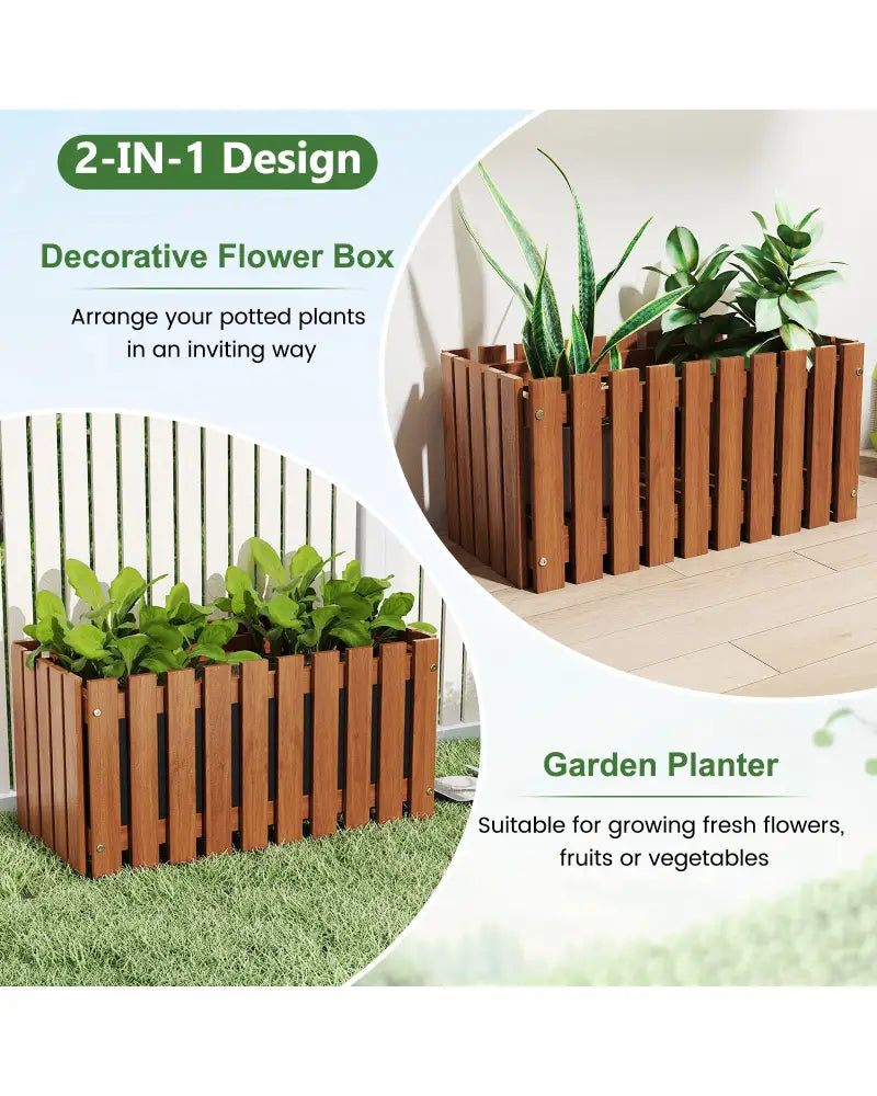 Solid Wood Raised Garden Bed for Flower and Vegetable - Natural - Raised Garden Beds