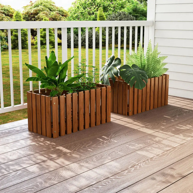 Solid Wood Raised Garden Bed for Flower and Vegetable - Natural - Raised Garden Beds