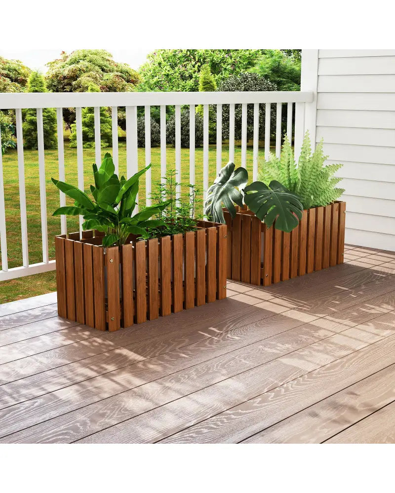 Solid Wood Raised Garden Bed for Flower and Vegetable - Natural - Raised Garden Beds