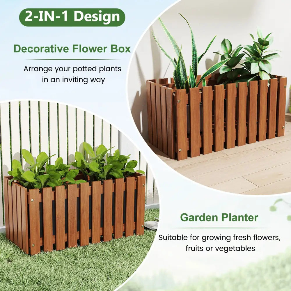 Solid Wood Raised Garden Bed for Flower and Vegetable - Natural - Raised Garden Beds