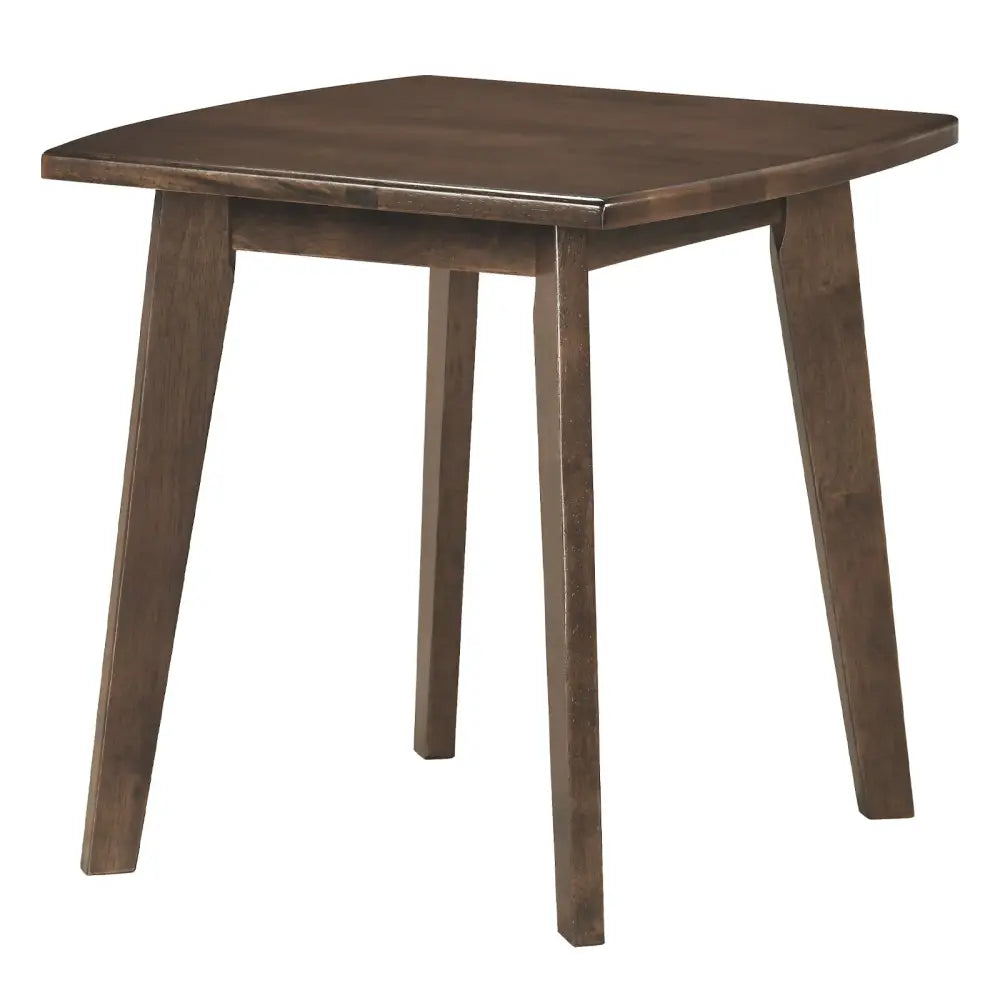 Solid Wood Side Table Square End Table with Thickened Top and Curved Edge-Walnut - Walnut - End & Side Tables