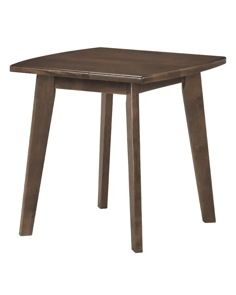 Solid Wood Side Table Square End Table with Thickened Top and Curved Edge-Walnut - Walnut - End & Side Tables