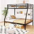 Space-saving Metal Slatted Bed Frame for Teens and Adults Noise-free No Box Spring Needed-Black - Black - Bunk Bed Frame