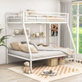 Space-saving Metal Slatted Bed Frame for Teens and Adults Noise-free No Box Spring Needed-White - White - Bunk Bed Frame