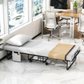Space-Saving Narrow Twin Rollaway Bed with Pillow and Side Organizer Pocket - White - Folding Beds